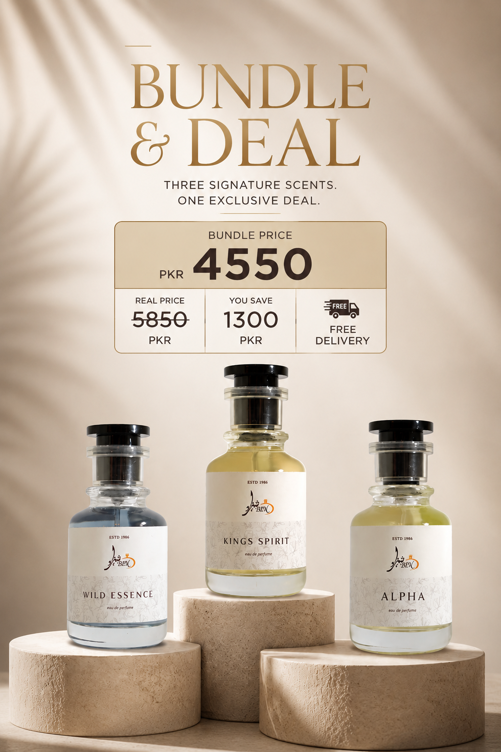 3 Premium Perfume Impressions Bundle – Aventus, Sauvage & Wanted Inspired | 50ml Each